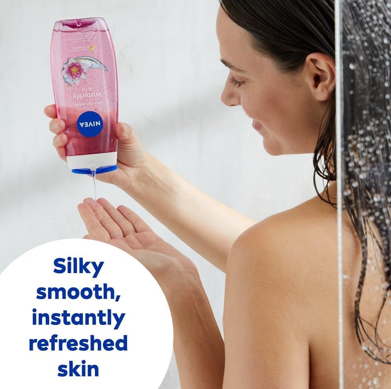 NIVEA Shower Gel Body Wash, Waterlily & Oil with Vitamins, 3x250ml - Image 4